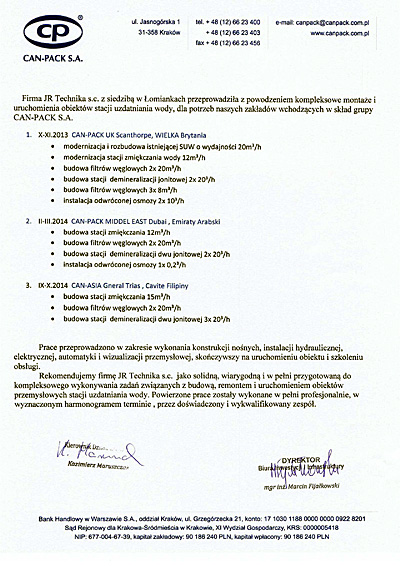 CP UK UAE Philipines - system uzdatniania wody